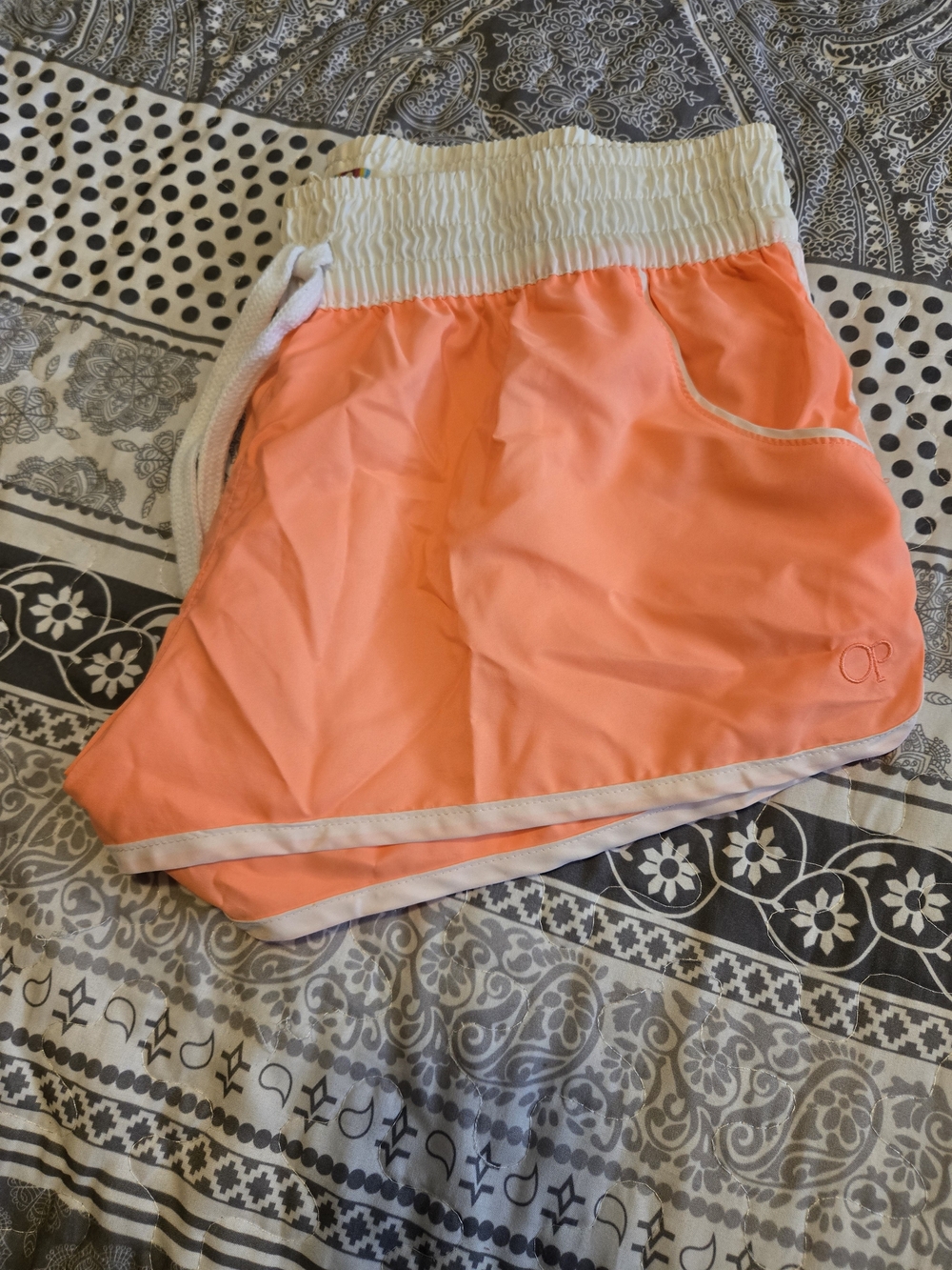 OP Women’s Swim Shorts in Coral with White Trim Size Med 7-9